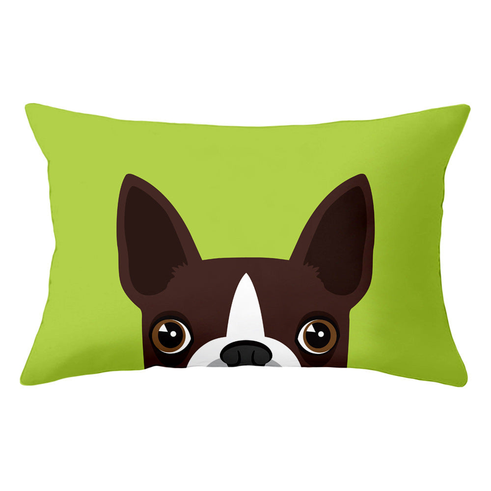 Cartoon dog head rectangular pillowcase