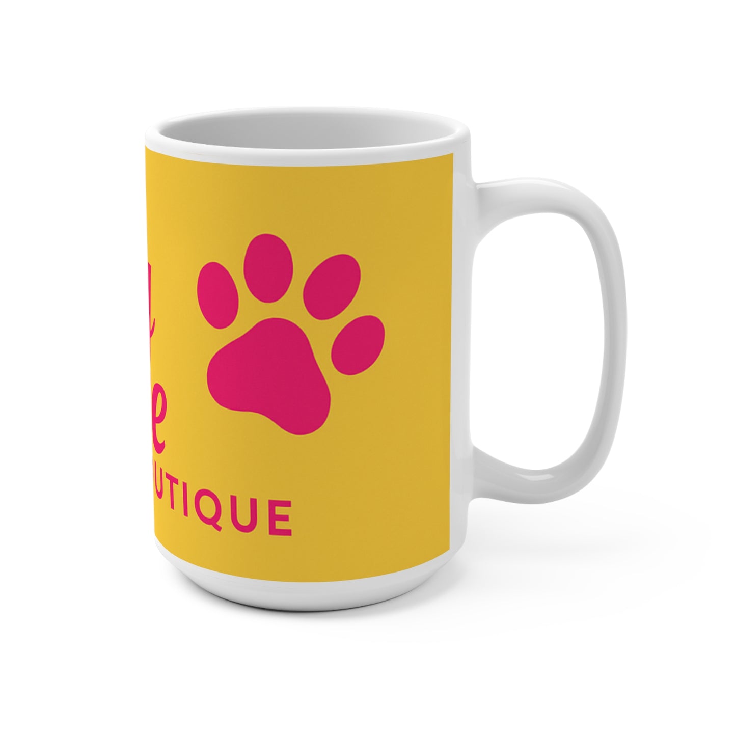 Colorful Pet Lover's Mug | Bright Yellow Cup, Gift for Animal Lovers, Dog Cat Enthusiasts, Funny Coffee Mug