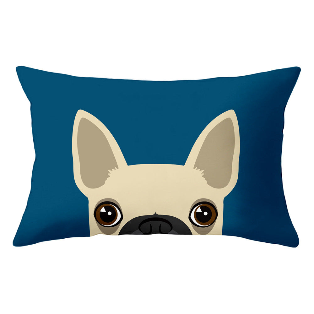 Cartoon dog head rectangular pillowcase