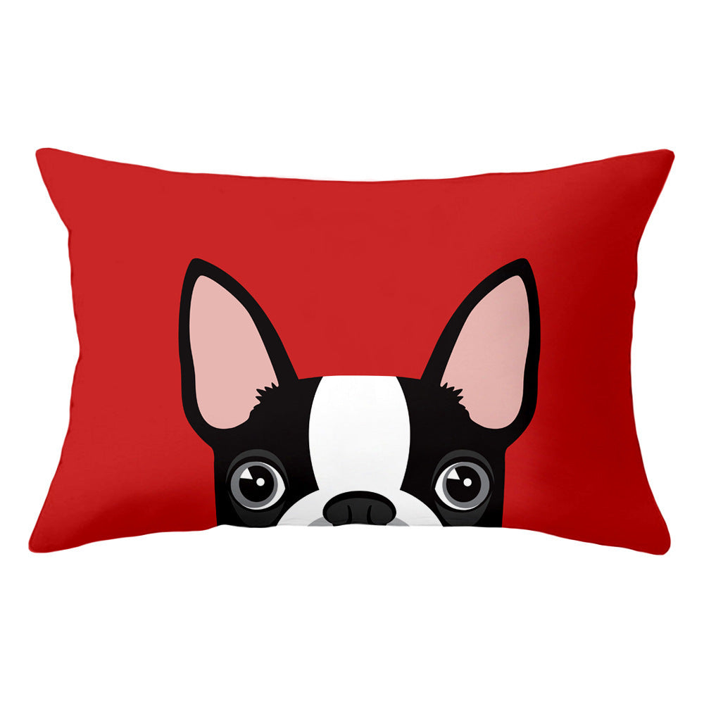 Cartoon dog head rectangular pillowcase