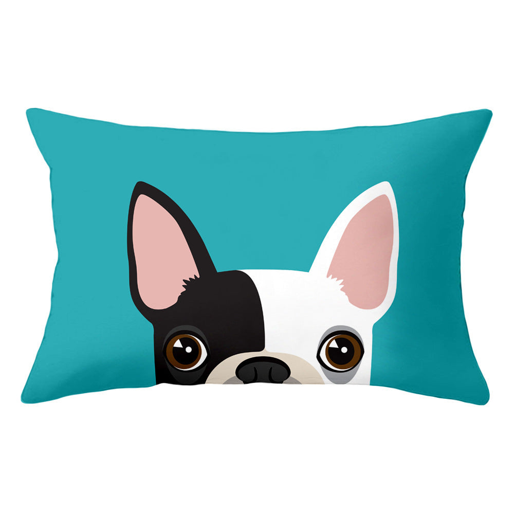 Cartoon dog head rectangular pillowcase